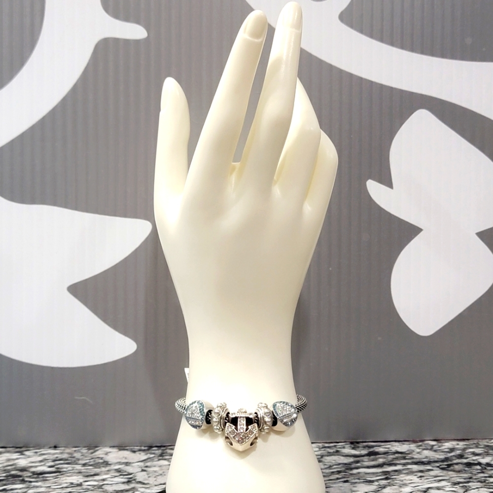 BRIGHTON RETIRED BEVERLY GLAM LET YOUR DREAMS SET SAIL BEADED CHARM BRACELET NWT
